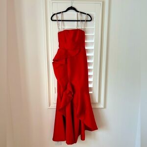 Strapless Red Formal Dress